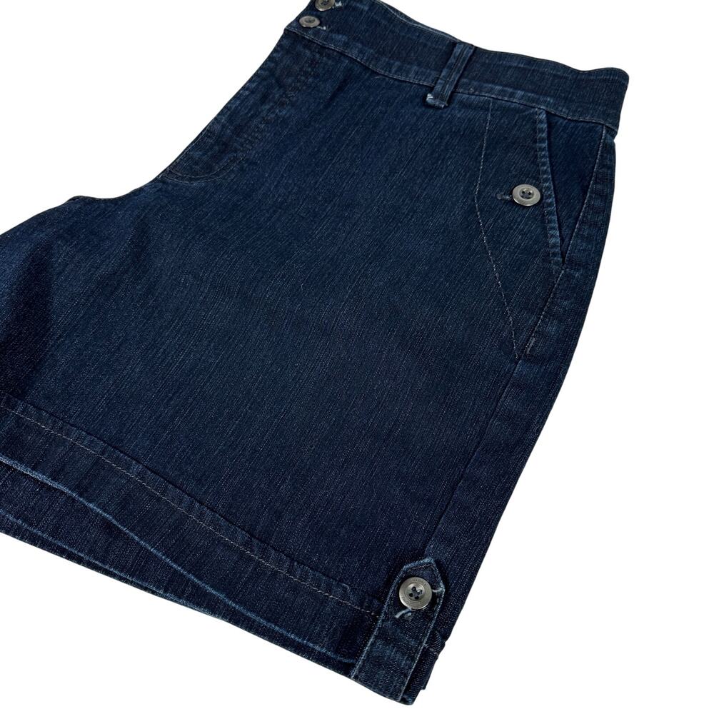 Gloria Vanderbilt Dark Denim Jean Shorts Missy Size 16‎ Dark High Rise Plus - Picture 12 of 16